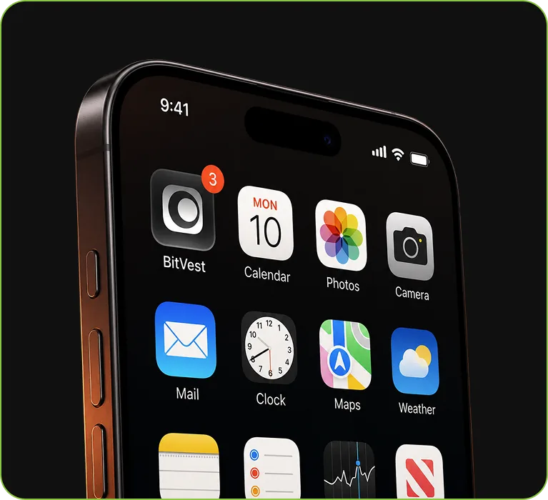 BitVest mobile app on iPhone